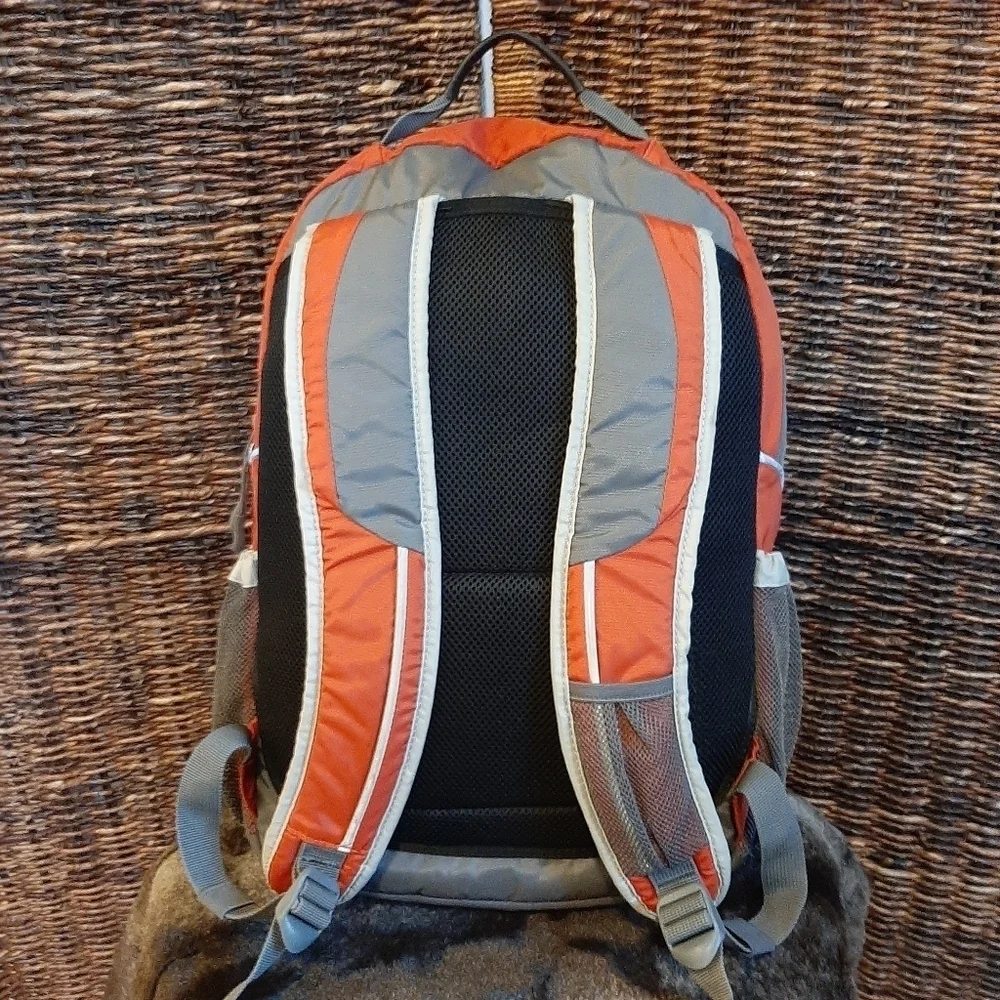Lands' End Kids Backpack Gray Orange Laptop School Women's Hiking Gorpcore Camp